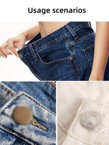 SHEIN 10pcs/Box Adjustable Detachable Metal Jeans Buttons, No Sewing Required For Jeans, Pants, Clothing Accessories - Bronze - View 6