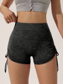 Easithlete 无缝高弹力提臀拉绒运动短裤，带侧抽绳