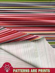 SHEIN LUNE Women's Casual Two-Piece Outfit: Knitted Striped Midi Skirt And Heart Print Short Sleeve Top Set Suitable For Going Out - Multicolor - View 3