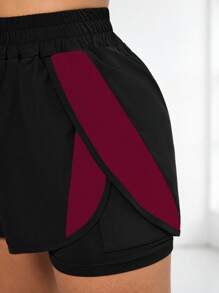 Easithlete Women's Casual Color Block Sports Shorts Sweater Shorts - Multicolor - View 5