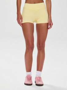 Musera Sport Quần đùi thể thao ôm sát, thích hợp cho tập luyện tại phòng gym, chơi padel, tennis, pickleball. - Màu vàng - Xem 2