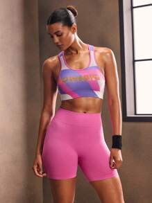 Powerista 2pcs Women Casual Outdoor Sleeveless Top And Tight Shorts Sports Suit Workout Women Sets - Multicolor - View 6
