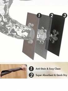 1 Pc Pet Feeding Mat, Dog And Cat Food Mats Contain Spills Protects Floors, Placemats For Dogs Water Bowl, Pets Accessories - Black and White - View 5