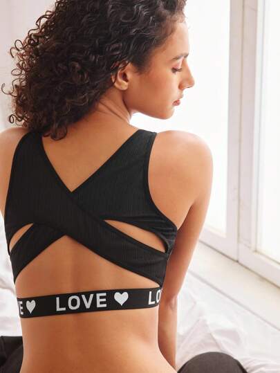 Sujetador deportivo ligero y cómodo para mujer, con tirantes cruzados en forma de letra, espalda envolvente y sin espalda