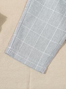 3 件套幼儿男童优雅舒适绅士服装套装，包括格子单排扣背心、松紧腰裤和蝴蝶结（不含衬衫），适合春秋季节、日常、户外、学校、派对、活动和拍照、男婴服装、男婴西装、男婴正装、婴儿洗礼服装、婴儿正式场合绅士服装 - 彩色 - 查看 8