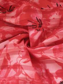 Vivid Eden Women's Red Floral Print Long Sleeve Mini Dress For Vacation,Fall Women Clothes, Women Vacation Dress, Red Floral Dress, Tiered Ruffle Dress, Lantern Sleeve Dress,Halloween,Wedding Guest Dress Women,Date Night Dress,Casual Dresses For Women