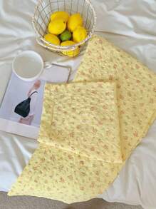 DAZY Pantaloni de pijama drăguți cu imprimeu floral și talie elastică, cu picior drept, pentru femei, toamnă