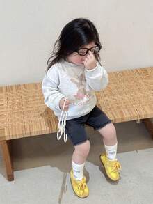 DAZY Toddler Girls' Cartoon Print Casual Long Sleeve Sweatshirt, Spring/Autumn - Grey - View 3