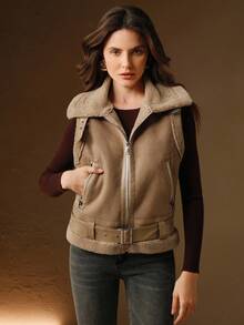 Anewsta Women's Fashionable Thermal Lined Vest Jacket, Autumn/Winter