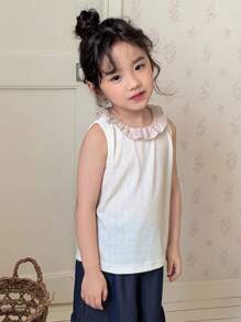 Dazy Kids Young Girl Casual Floral Ruffle Trim Camisole, Summer