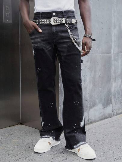 Street Life Men's Straight Loose Casual Jeans With Pockets