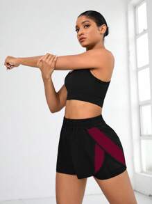 Easithlete Women's Casual Color Block Sports Shorts Sweater Shorts - Multicolor - View 7