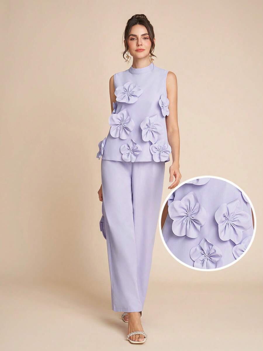 Amorya Conjunto de dos piezas para mujer para uso diario en otoño/invierno, ropa de mujer para volver al colegio, modesta, vintage, ropa de maestra de dinero antiguo, atuendos hermosos para mujeres en el aeropuerto - Morado - Ver 1