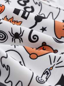 SHEIN 2 Stücke Halloween-Motiv Rundhals Langarm Oberteile für Baby Jungen, Herbst - Verschiedenfarbig - Übersicht 4