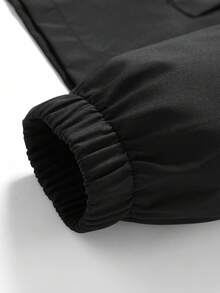 Manfinity Homme Plus Size Men's Long Sleeve Casual Solid Color Hooded Outdoor Windbreaker Zip Up Hoodie Tactical Jacket Waterproof Jacket Men Lightweight Jacket Versatility Waterproof, Men Waterproof Jacket, Men Zip Up Jacket, Tactical Jacket Men, Fall - Black - View 7