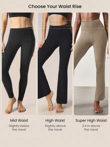GLOWMODE 31" FeatherFit™ Ultra-High-Waisted Curved Seam Flared Leggings Pants Low Impact Yoga Daily
