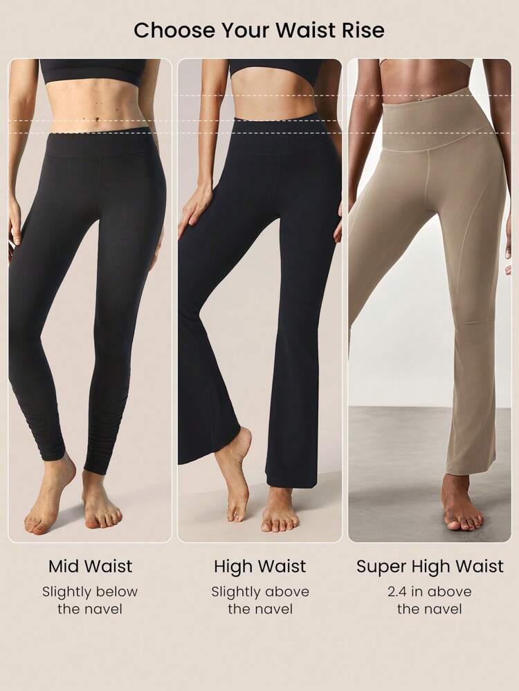 31" FeatherFit™ Ultra-High-Waisted Curved Seam Flared Leggings Pants Low Impact Yoga Pilates Daily Spring Summer