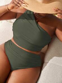 Slaydiva 秋季大码纯色沙滩露背比基尼上衣