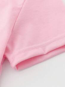 Sparklyn 女童休闲时尚创意卡通水豚图案印花宽松T恤和短裤套装 - 彩色 - 查看 6