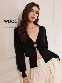 Briarwyn Áo khoác cardigan họa tiết hoa 3D kim loại trơn màu cho nữ Áo khoác cardigan họa tiết hoa 3D kim loại trơn màu cho nữ, Khóa kim loại hình hoa hồng, Áo khoác cardigan len, Thời trang thu đông cho nữ, Phong cách cổ điển cho nữ, Màu đen, Dành cho nữ - màu đen - Xem 3