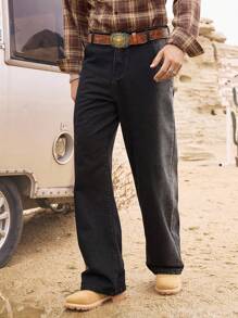 Manfinity Homme 男士休闲水洗渐变直筒牛仔裤