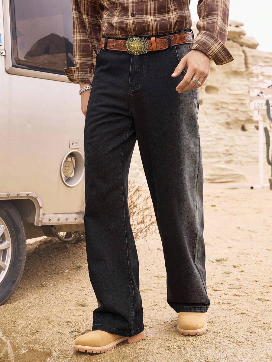 Manfinity Homme 男士休闲水洗渐变直筒牛仔裤