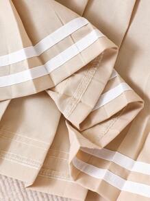 Elladie kids 少女丝带饰褶裙 - 卡其色 - 查看 4