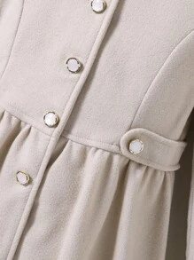 Abrigo largo con solapa y vuelo para niñas preadolescentes - Albaricoque - Ver 7