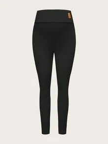 Modmama 秋冬三件套孕妇打底裤孕妇字母刺绣保暖内衬休闲百搭打底裤孕妇保暖打底裤孕妇打底裤冬季孕妇打底裤保暖内衬打底裤