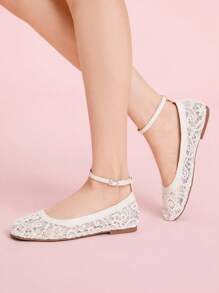 CUCCOO DOLLMOD Giày lười đế bằng vải lưới họa tiết da báo thoải mái mũi vuông trang trí nơ thời trang cho nữ - Màu be - Xem 10