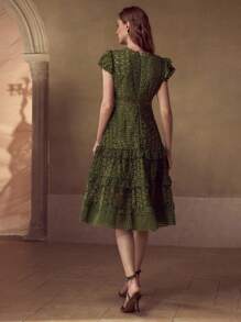 MOTF PREMIUM VÁY REN CÓ KHÓA KÉO TƯƠNG PHẢN - Màu xanh lá cây đậm - Xem 3