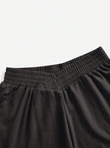 SHEIN EZwear Plus Size Women's Casual Overlap Waist Band Knitted Shorts, Multiple Packs, Summer 3 Piece Short Set Summer Shorts