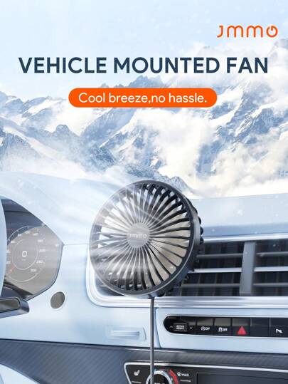 JMMO Mini ventilador, ventilador de coche con 3 luces LED, ventilador portátil de fuerte viento para coche, ventilador de refrigeración de coche con diferentes velocidades y clip como regalo, artículos esenciales para vacaciones de otoño e invierno, camping, vacaciones, accesorios
