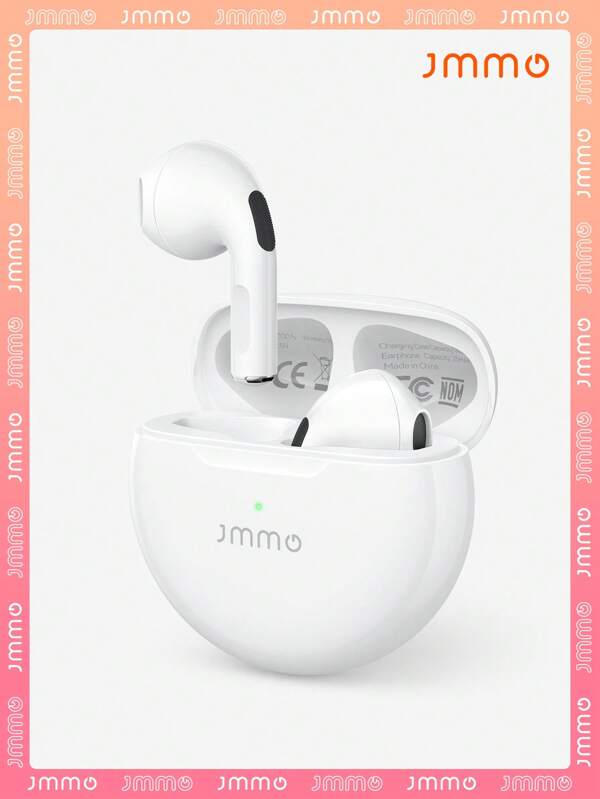 JMMO Écouteurs sans fil avec son premium, jumelage automatique 5.3, écouteurs avec 14 h de temps de jeu, légers, IPX4 étanche, casque sans fil avec micro compatible iPhone Android, écouteur et haut-parleur de jeu, microphone, cadeau de Noël, cadeau de la Saint-Valentin, indispensables pour le camping et les vacances, accessoires de vacances, fournitures de camping