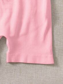 Gameset SHEIN Sport 女式纯色高腰休闲健身运动短裤 - 彩色 - 查看 5