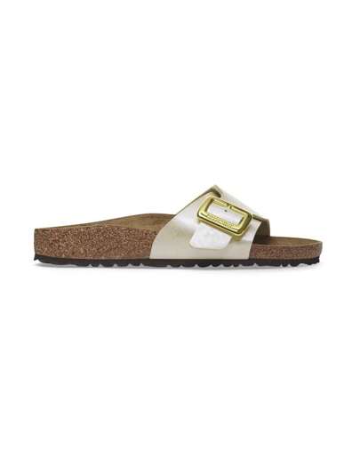 Birkenstock Catalina CB BF Graceful Pearl White Women Adjustable Buckle Design Casual Slippers
