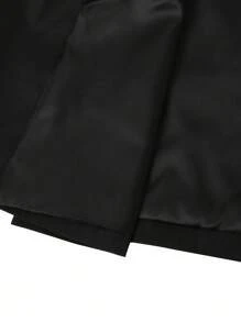 Manfinity Bizformal Men's Simple Solid Color Lapel Collar Chain Decor Black Blazer, Old Money