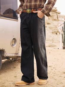 Manfinity Homme 男士休闲水洗渐变直筒牛仔裤