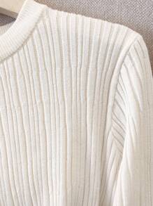 Franclia Women's Autumn/Winter New French Romantic Casual Versatile Simple Elegant Knit Pullover Fall Cloth For Women - Apricot - View 5