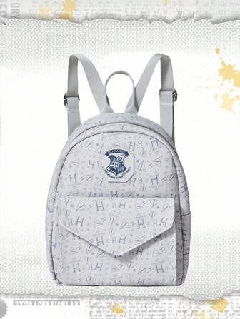 Harry Potter | ROMWE Letter Graphic Vintage College Style Large Capacity Commuter Versatile Zipper Backpack