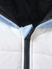 SHEIN 1pc Toddler Boys' Autumn/Winter Thickened Casual Color Block Quilted Long Sleeve Hooded Zipper Jumpsuit, 6M-3T, Children Jumpsuit, Infant Jumpsuit, Toddler Quilted Jumpsuit Jacket, Toddler Hooded Thick Jumpsuit, Toddler Autumn/Winter Jumpsuit, Toddler Outdoor Ski Wear Baby Boy Snowsuit Winter Baby Clothes Boy Baby Winter Jumpsuit Toddler Snowsuit Baby Boy Baby Girl Unisex Infant Toddler Winter Hooded Jumpsuit Fall - Royal Blue - View 6