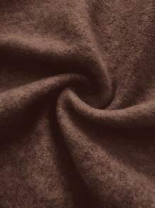 SHEIN EZwear Women's Brown Mid-Length Hooded Jacket With Thermal Lining, Autumn/Winter New Arrival - Brown - View 5