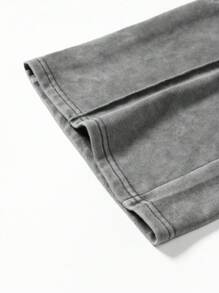 Manfinity Hypemode Quần dài thường ngày họa tiết hoa tuyết giặt tay có dây rút cho nam - màu đen - Xem 4