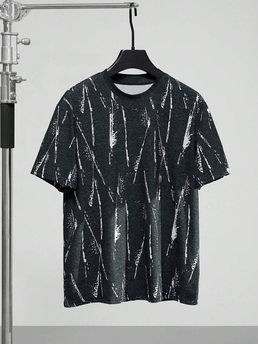 Manfinity 男士夏季全印花圆领宽松休闲T恤