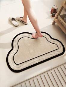 SHEIN 1pc Cloud Shape Bathroom Mat, Toilet Entrance Rug, Diatomaceous Earth Absorbent Mat, Anti-Slip Washroom Mat
