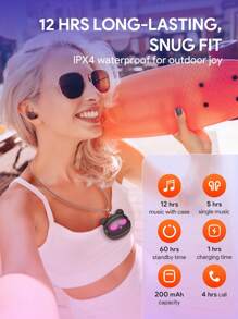 JMMO Wireless Earphones Fun With Changeable Faces Stress Relief, Sound High Quality, Smart Noise Canceling, Type-C - Black - View 2