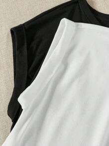 Comfortcana 2 件圆领落肩短袖 T 恤，略微透明，适合夏季 - 彩色 - 查看 7