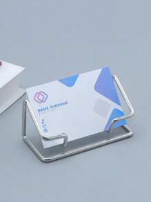 1pc Premium Metal Business Card Holder - Sleek Desktop Display Stand For Office, Minimalist Design, Durable Iron Construction, Simple Design, Home Office Desk Organizer For Professional Use, Office Decor, Home Decor