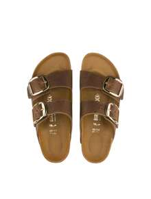 Birkenstock Dép xỏ ngón Arizona Big Buckle LEOI Cognac Hex có thể điều chỉnh thiết kế thường ngày dành cho nữ - Rượu Cognac - Xem 4