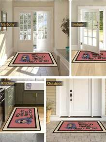 SHEIN 1 件有趣的“你甚至不住在这里”全天候门垫 - 完美的乔迁或生日礼物，可手洗，矩形前门装饰，防滑户外/室内橡胶门垫，适用于前门/花园/厨房/卧室 - 彩色 - 查看 8